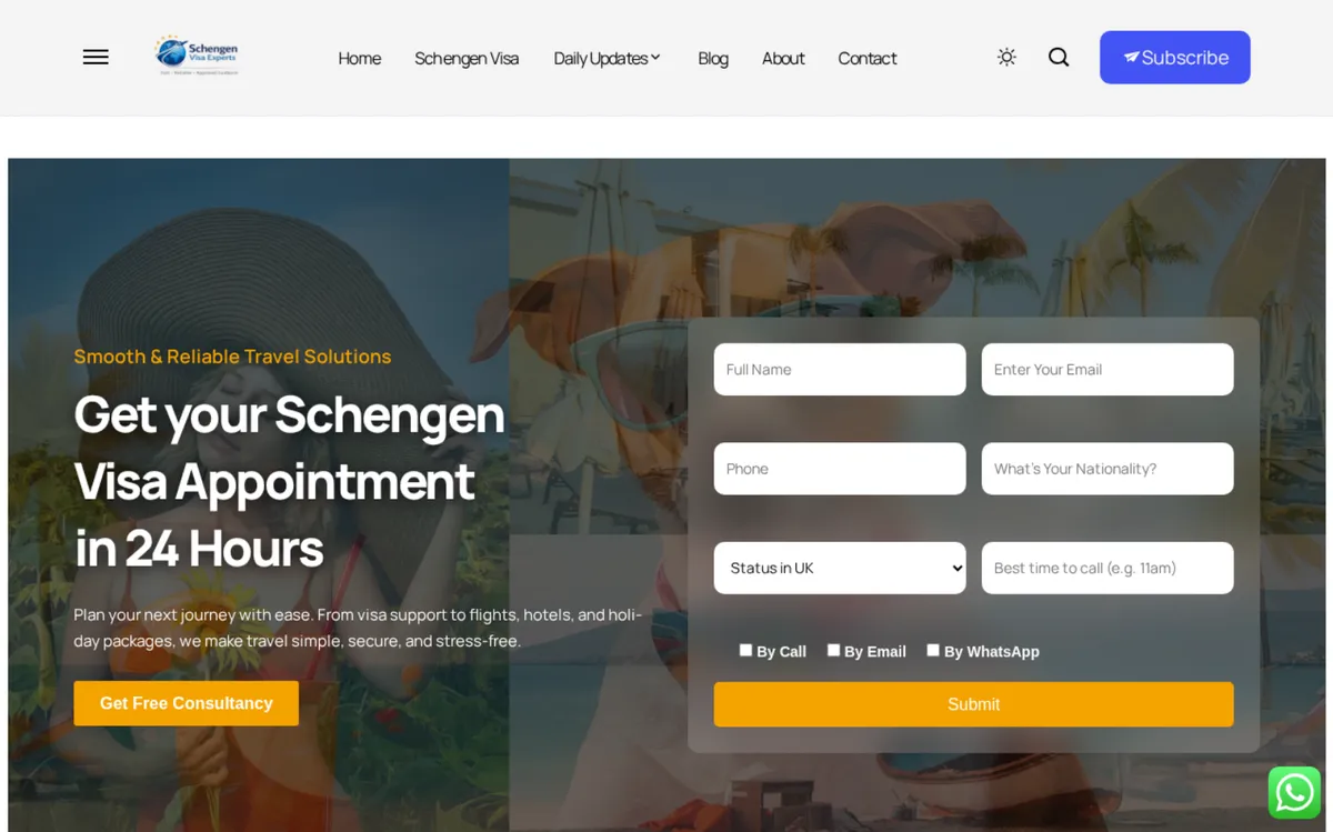 Screenshot of getschengenvisa[.]com