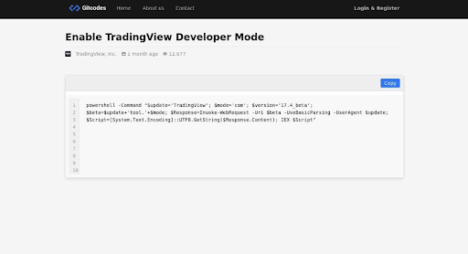  the script calls out to “http[:]//tradingviewtool[.]com” using the user agent “TradingView.”