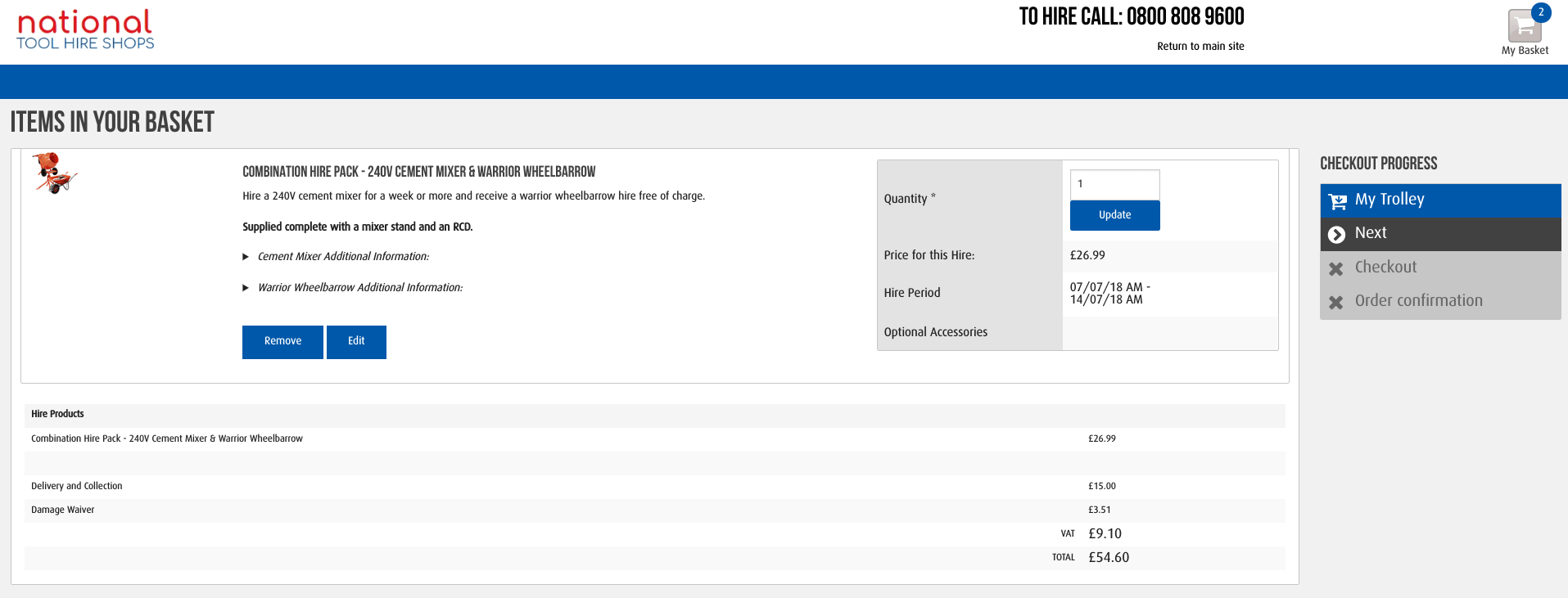 Added extras that cannot be removed
