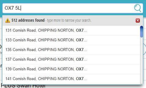 Image of a live address lookup function