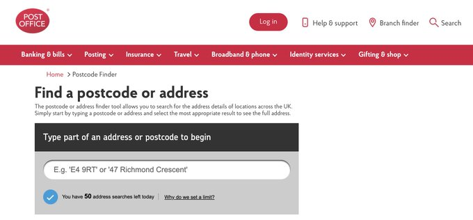 Post Office Placeholder Example