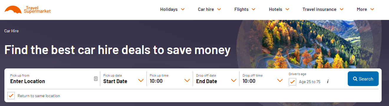 Travel Supermarket form