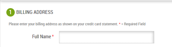 Billing address instructions above form