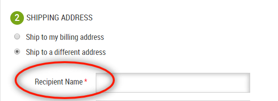 Recipient name field