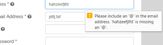Browser native error message
