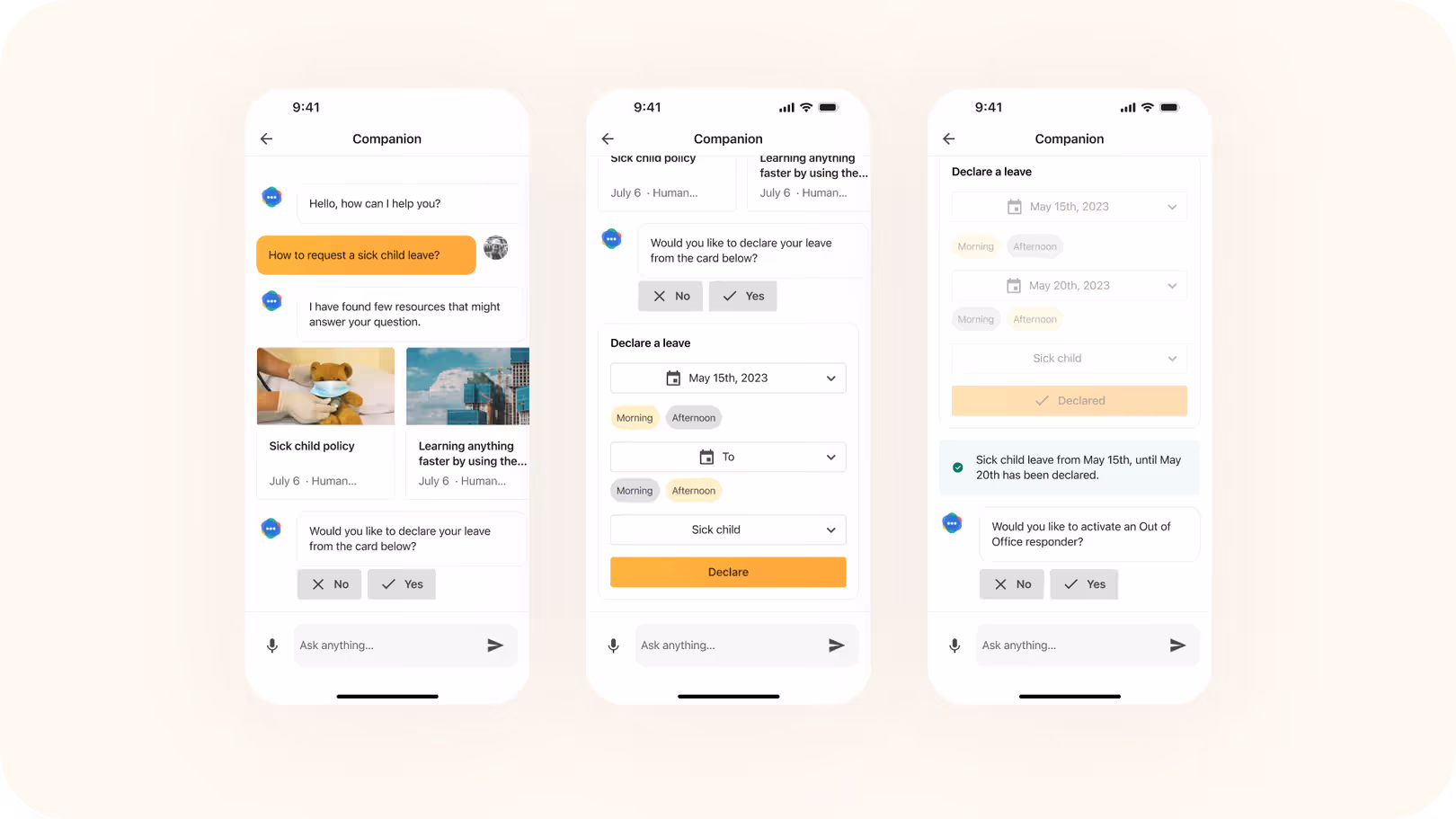 Lumapps Companion Urlaubsanfrage und OOO-Einrichtung