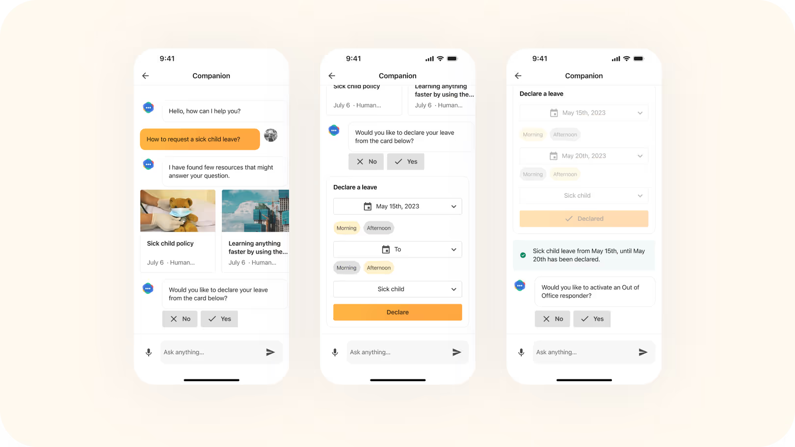 Lumapps Companion Urlaubsanfrage und OOO-Einrichtung