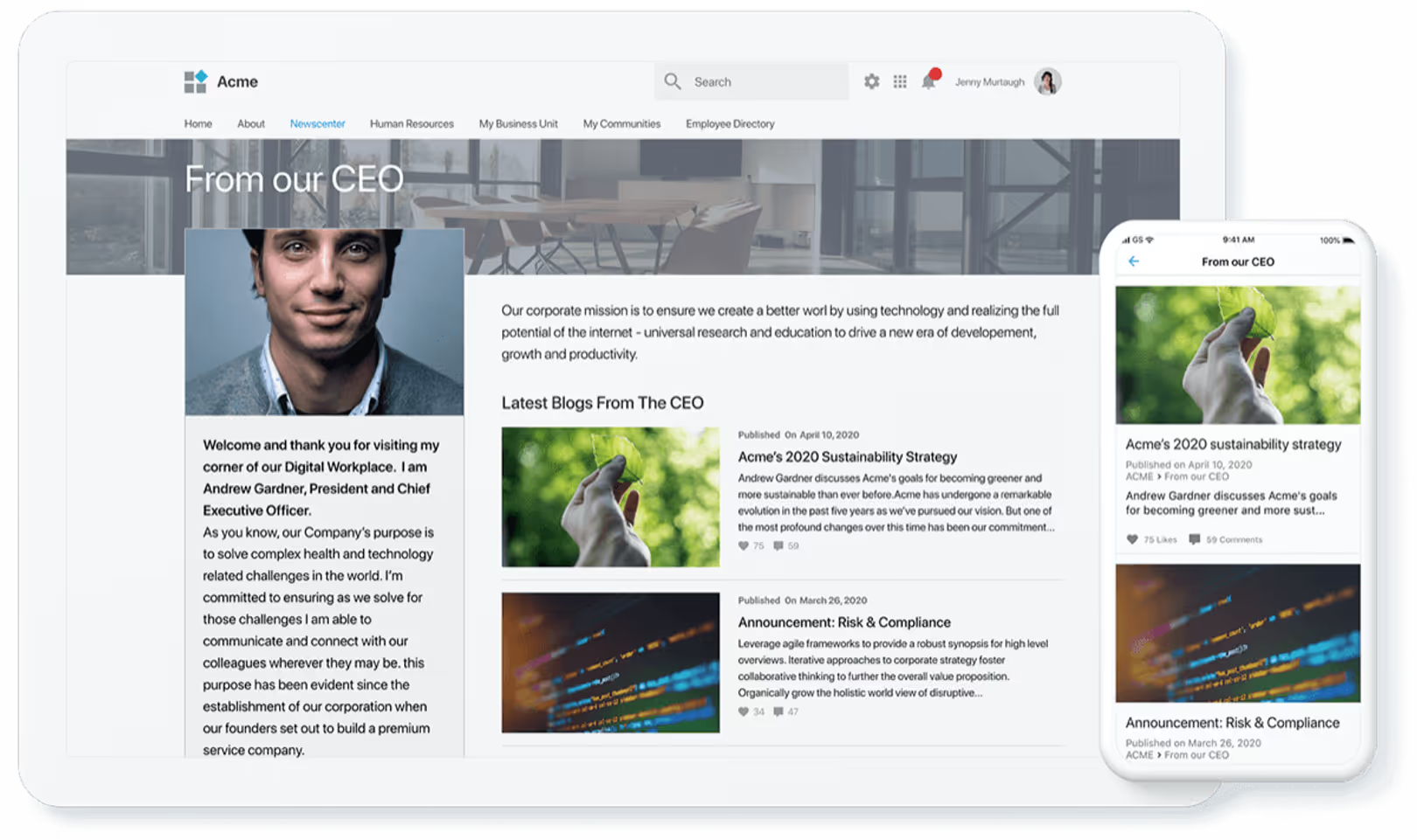 Leadership Corner - Caso d'uso della Intranet LumApps