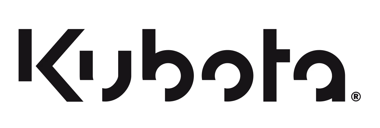 Kubota company logo in stylized black text on a transparent background.