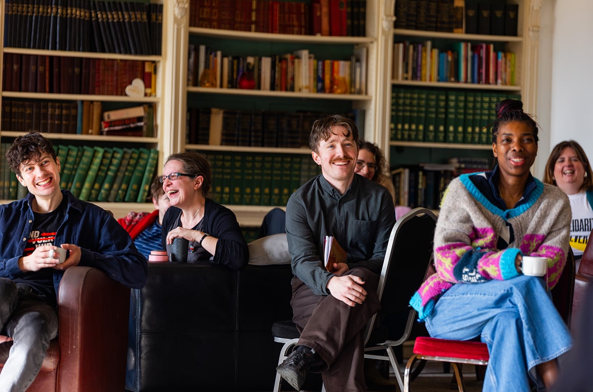 Trade Union members discuss workers rights at Centre for Popular Education course in Worsley Hall, Sheffield
