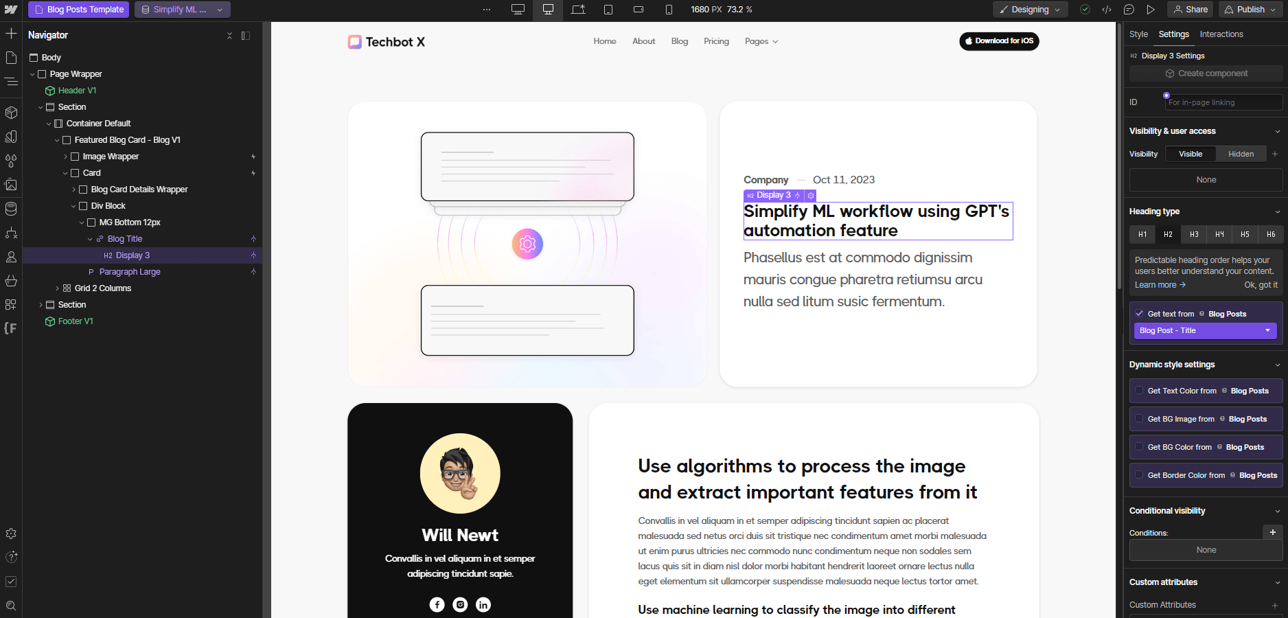 CMS Page - Techbot X Webflow Template