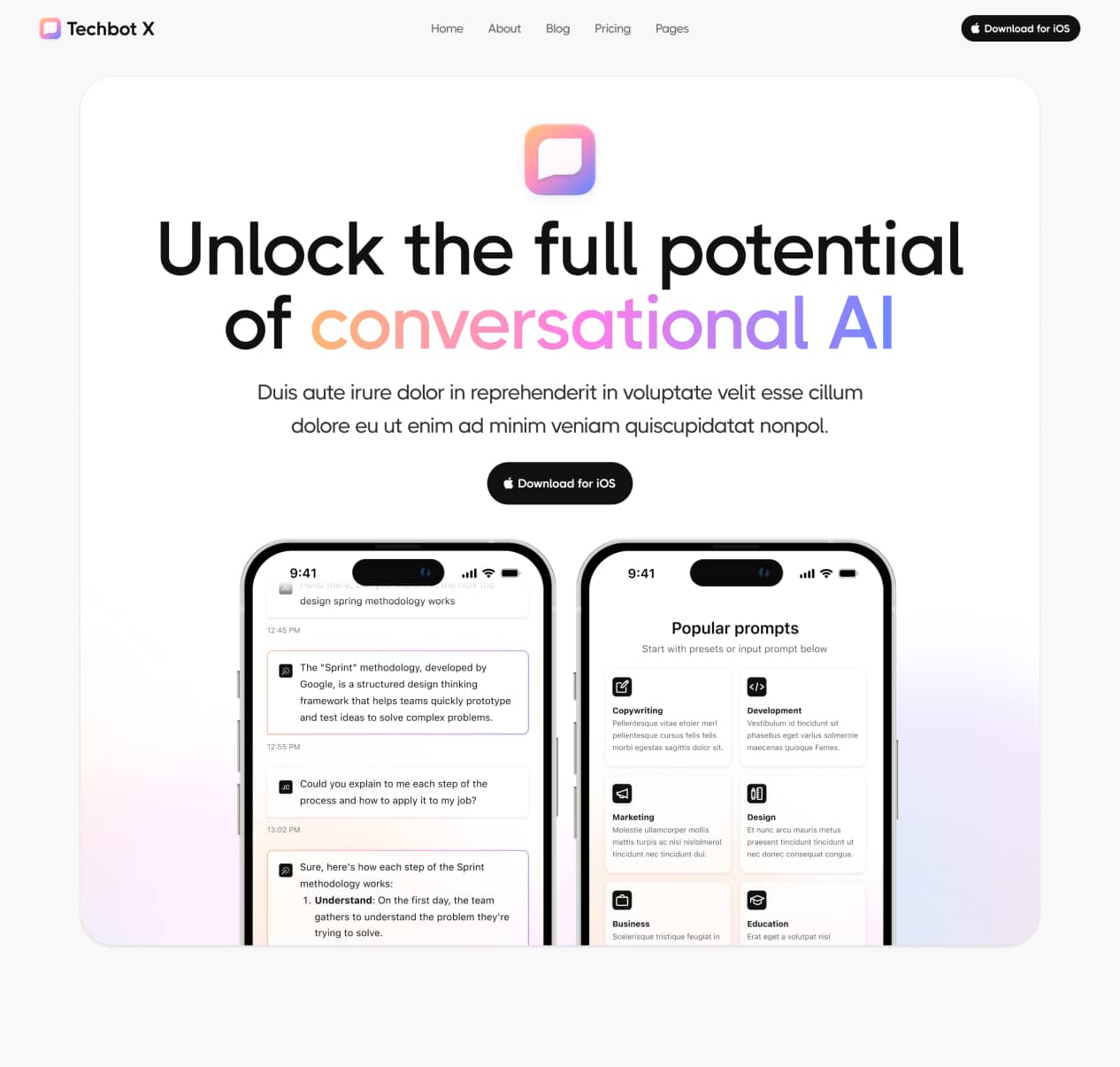 Techbot X - Home V3 Page - AI App Webflow Template