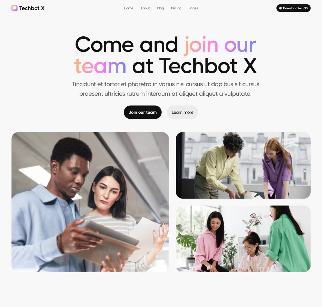 Techbot X - Careers Page - AI App Webflow Template