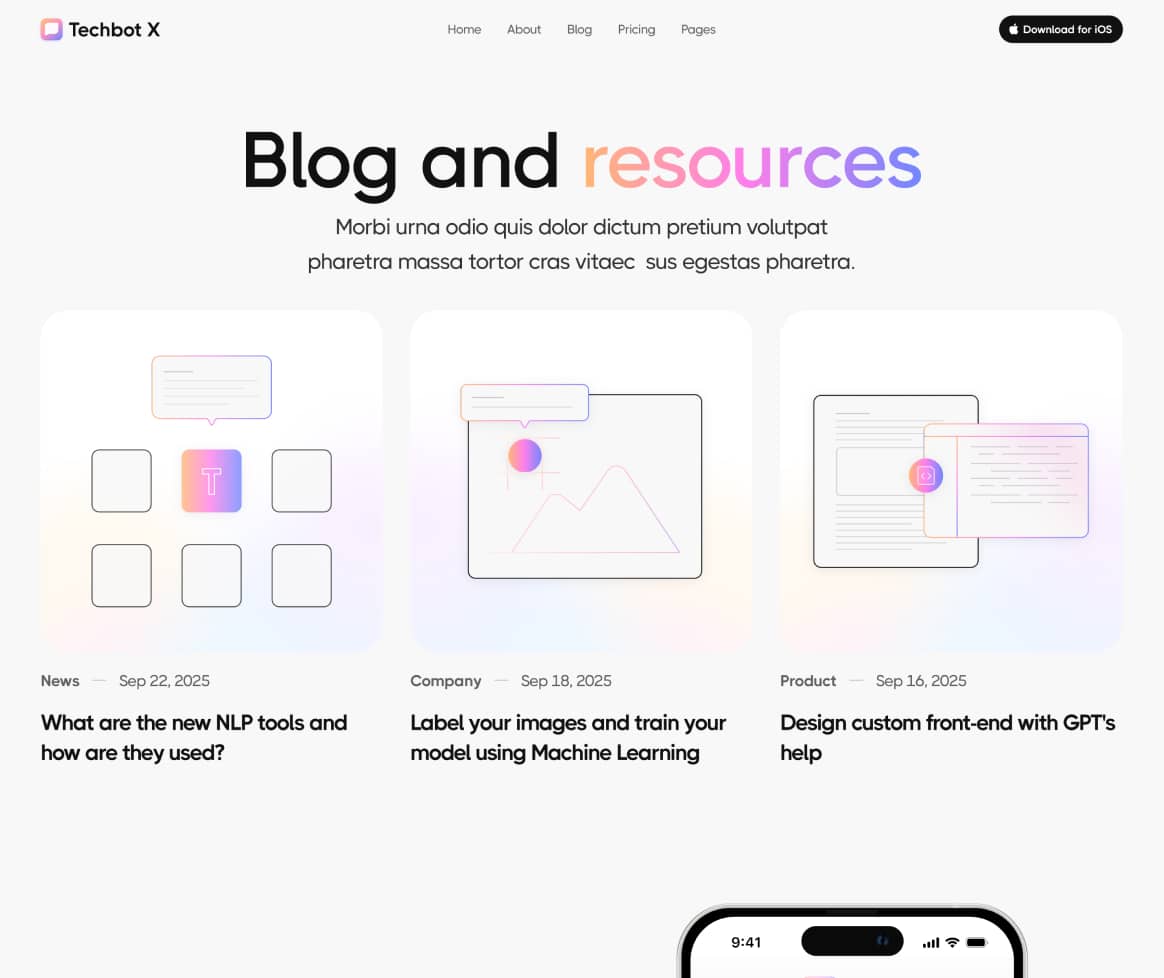 Techbot X - Blog V3 Page - AI App Webflow Template