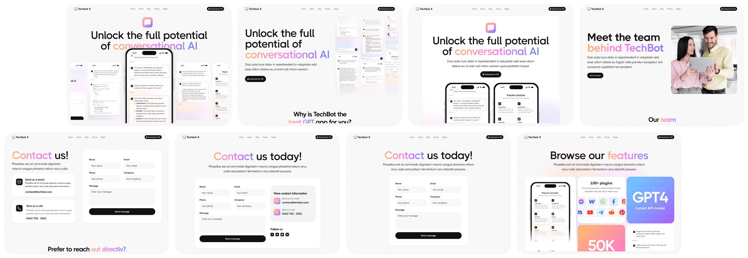 Techbot X - Brix Templates - AI App Webflow Template