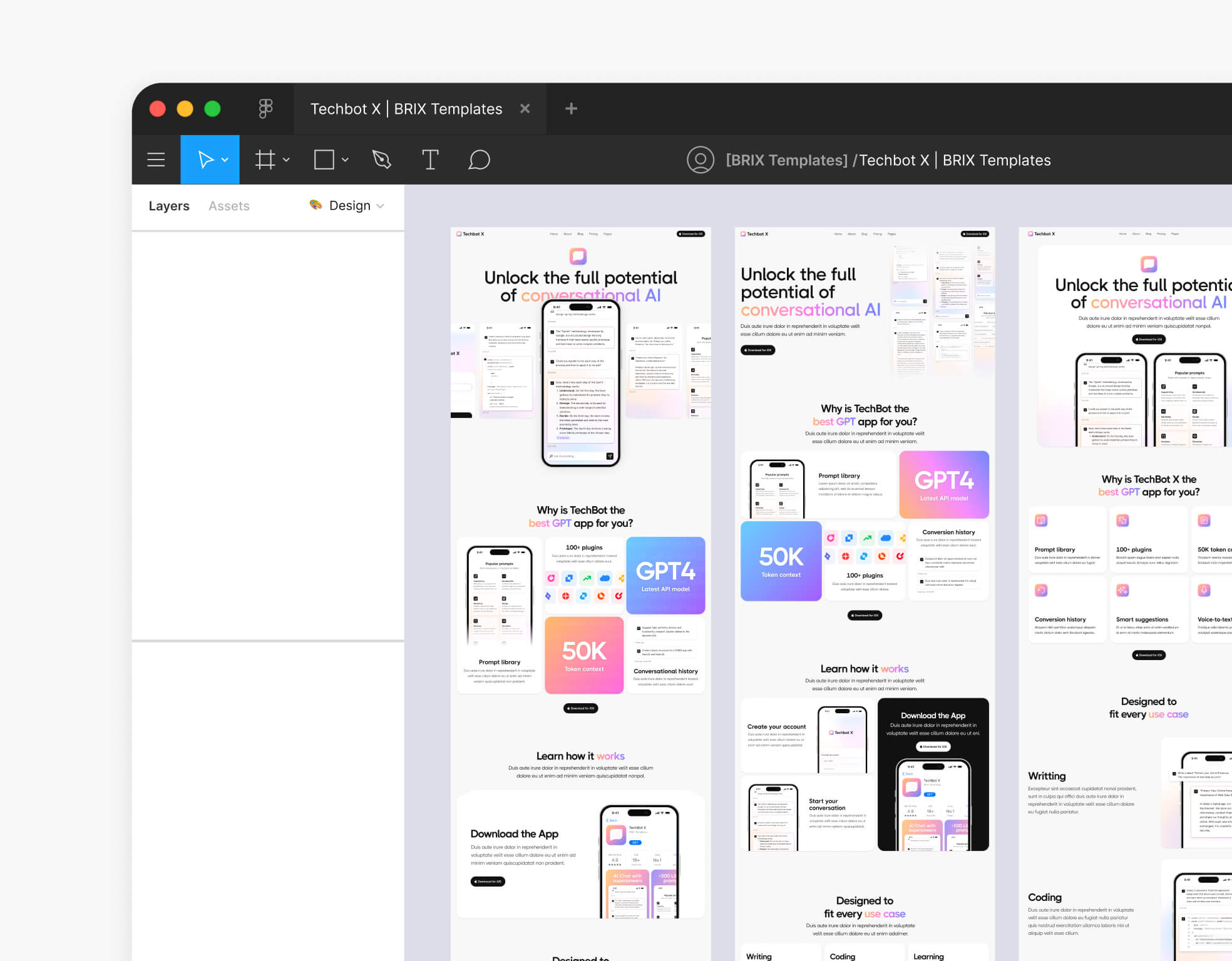Techbot X - Figma File Included - AI App Webflow Template