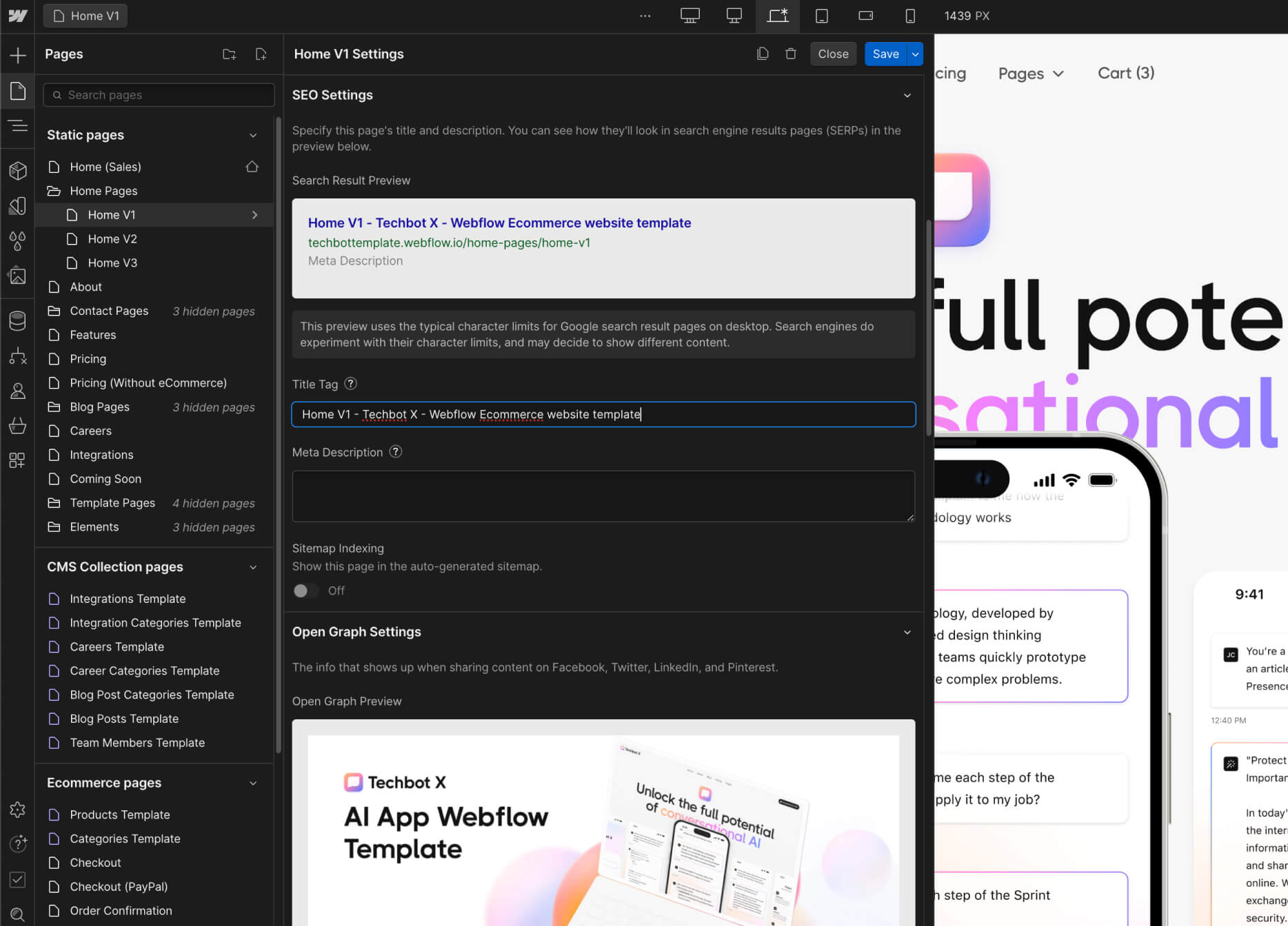 SEO - Techbot X Webflow Template