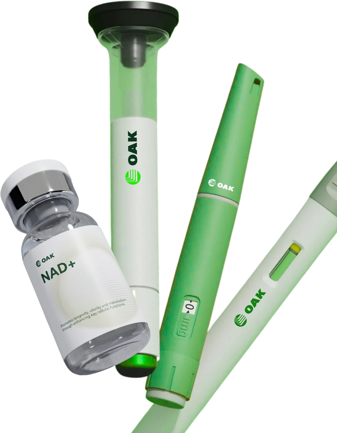 Oak NAD+ vial and injector pens