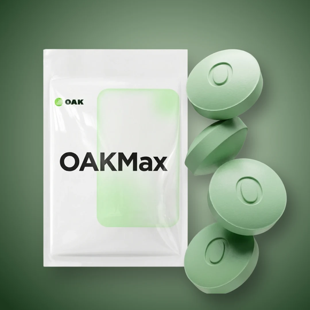 OakMax pouch and green Oak tablets
