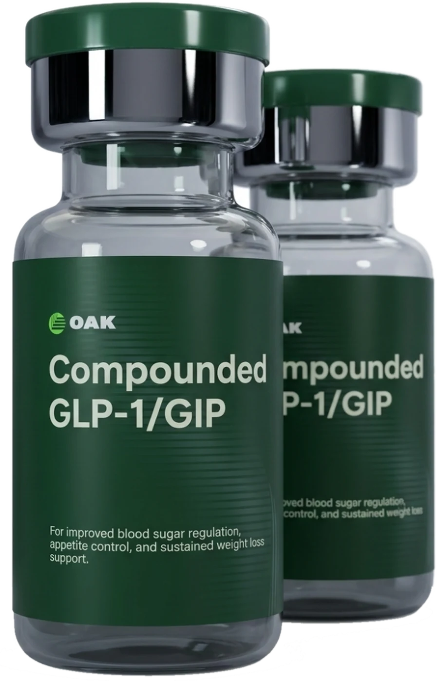Two Oak Compounded GLP-1/GIP (tirzepatide) vials