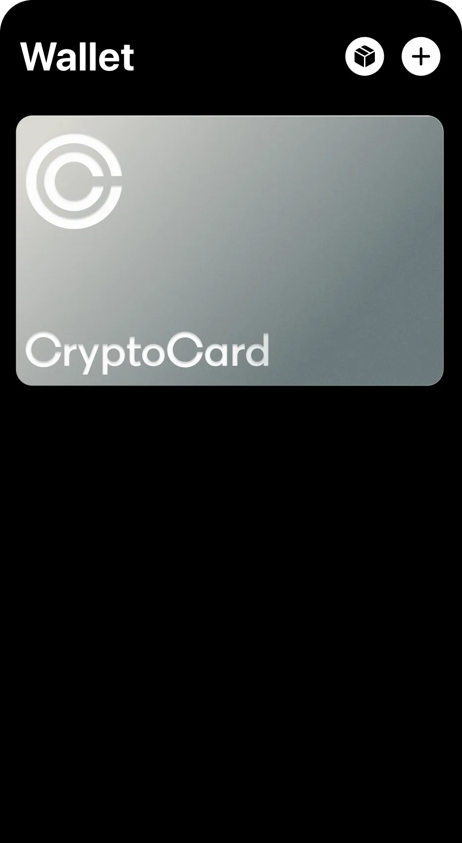 Cryptocard represented in smartphone wallet