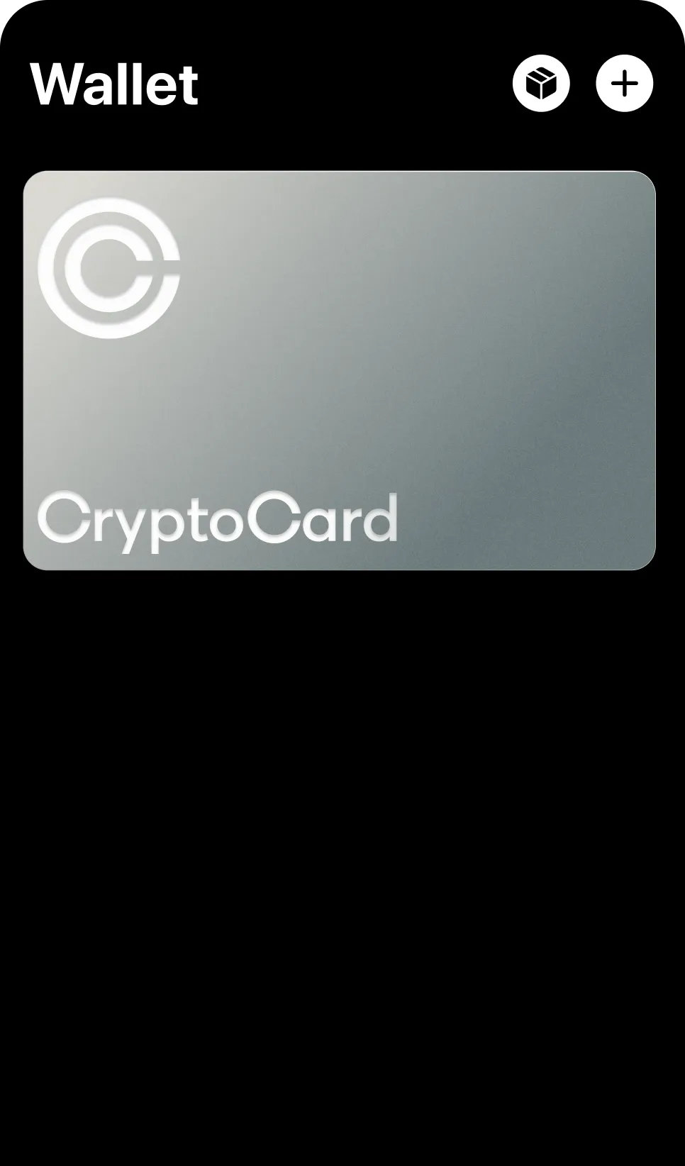 Cryptocard represented in smartphone wallet