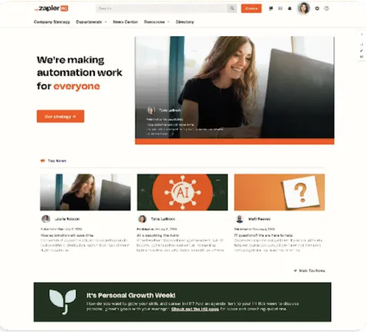 intranet example of how to keep remote workers connected