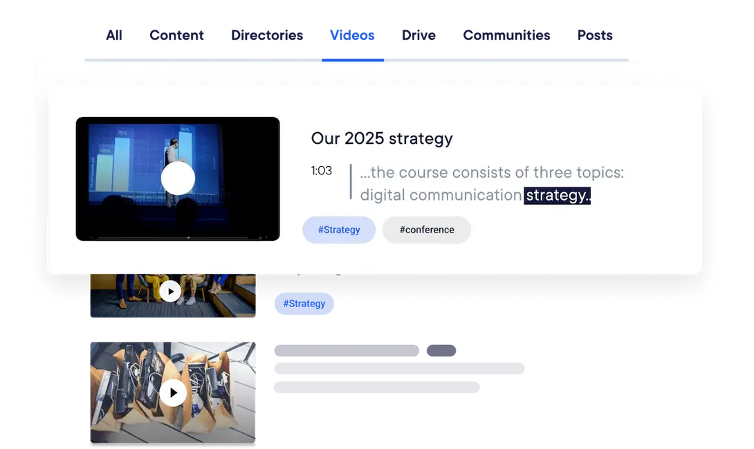 intranet example with video portal