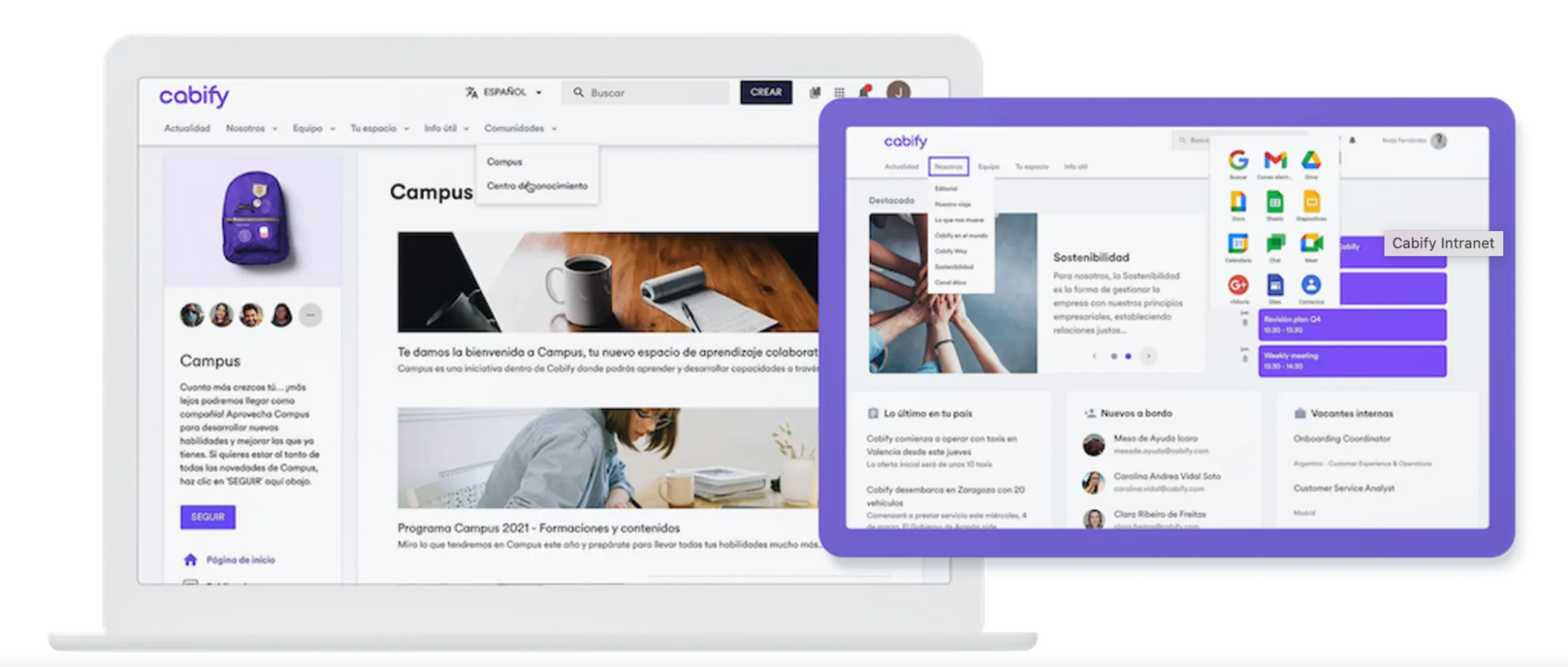 intranet example showing mobile compatibility