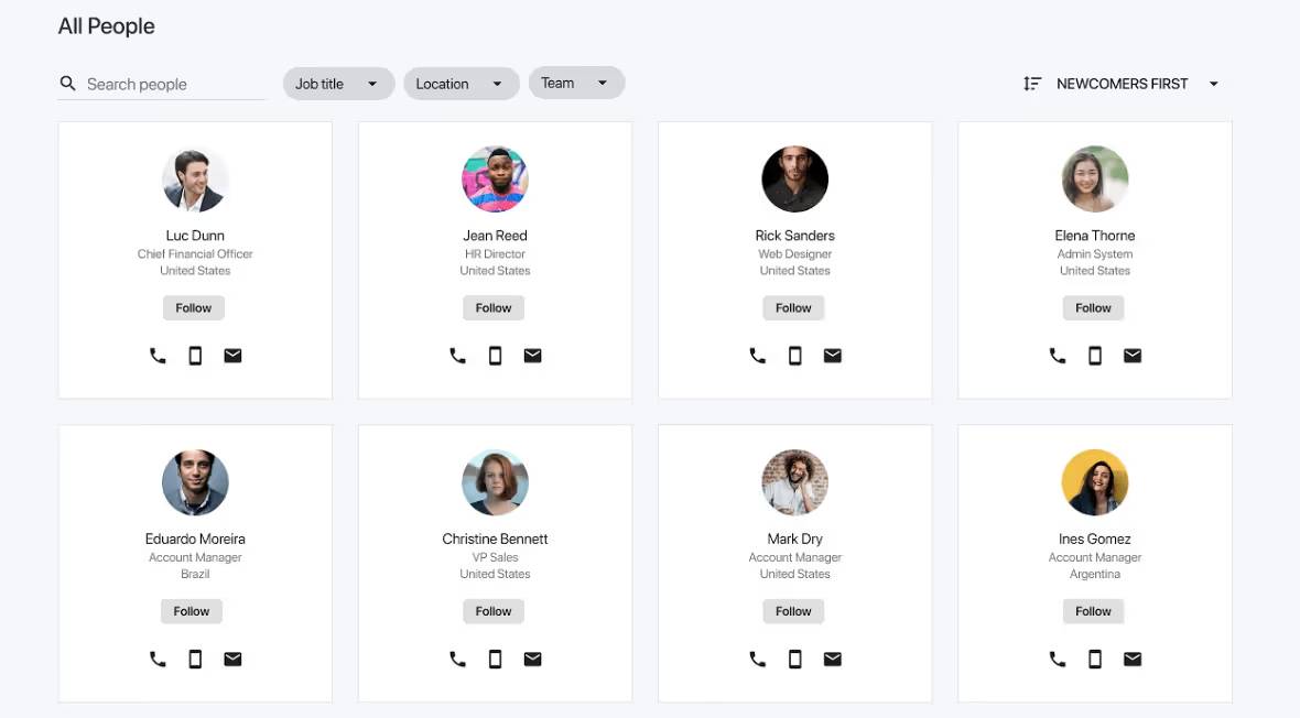 Employee and Office Directory - LumApps Intranet
