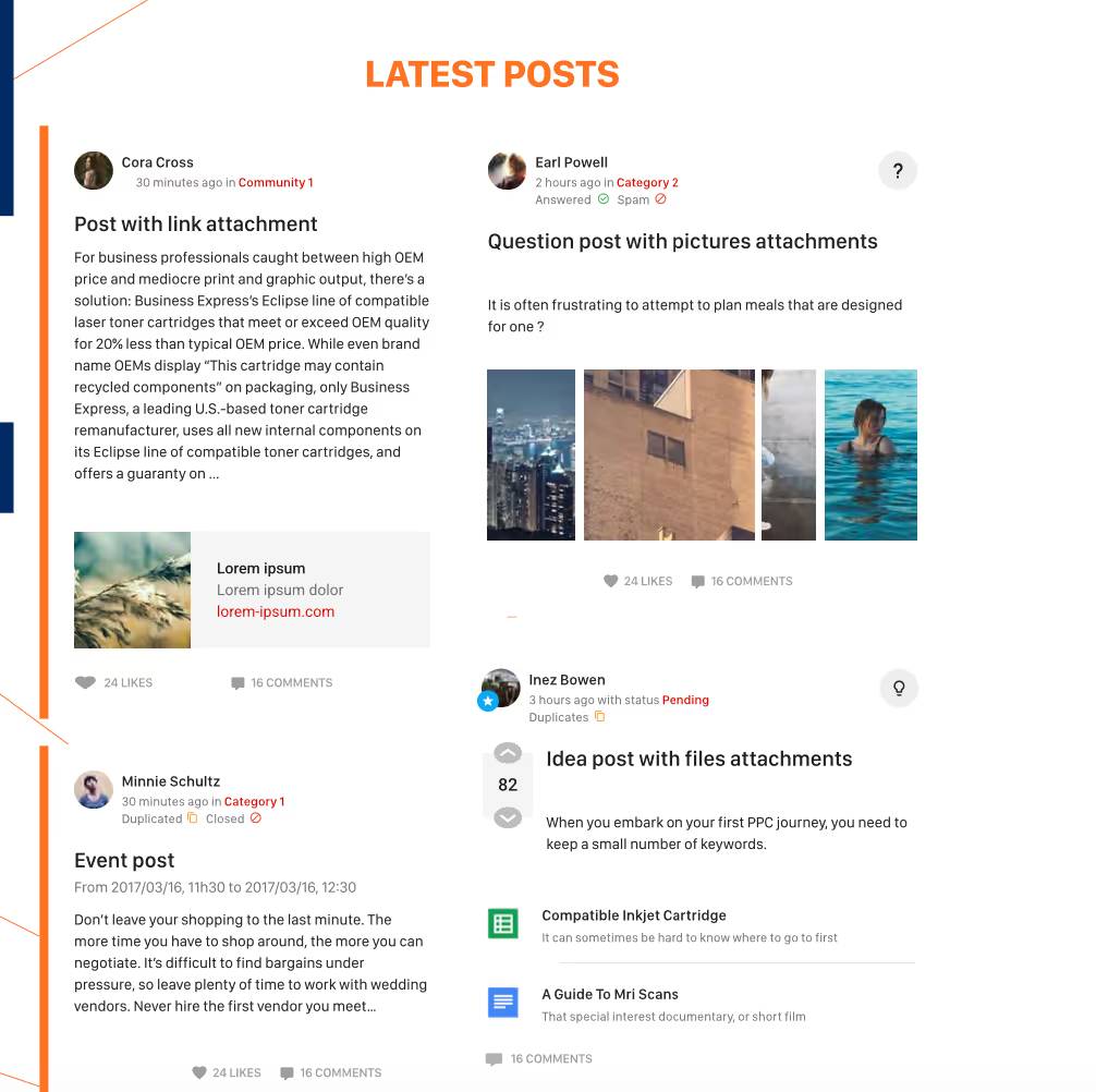 screenshot of knowledge management dashboard design in an intranet