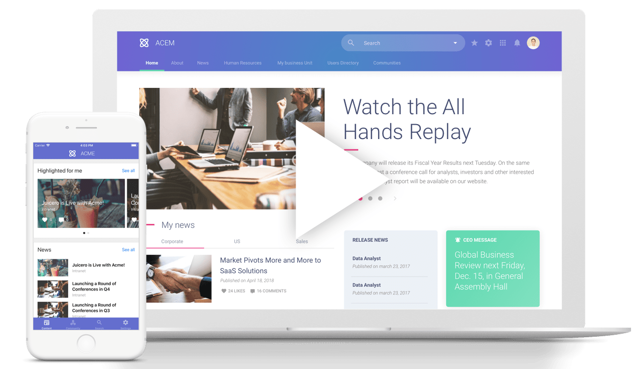 Demo video lumapps social intranet