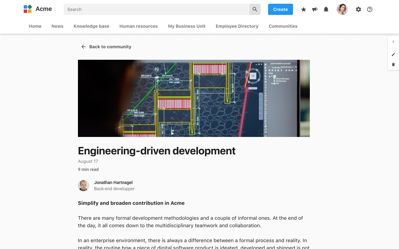 LumApps Product Screenshot Article Screen