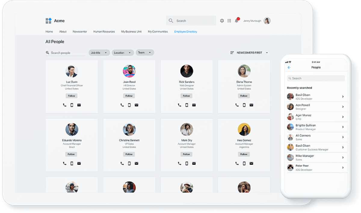 Use Case - Employee Dashboard 0365 - Lumapps Intranet