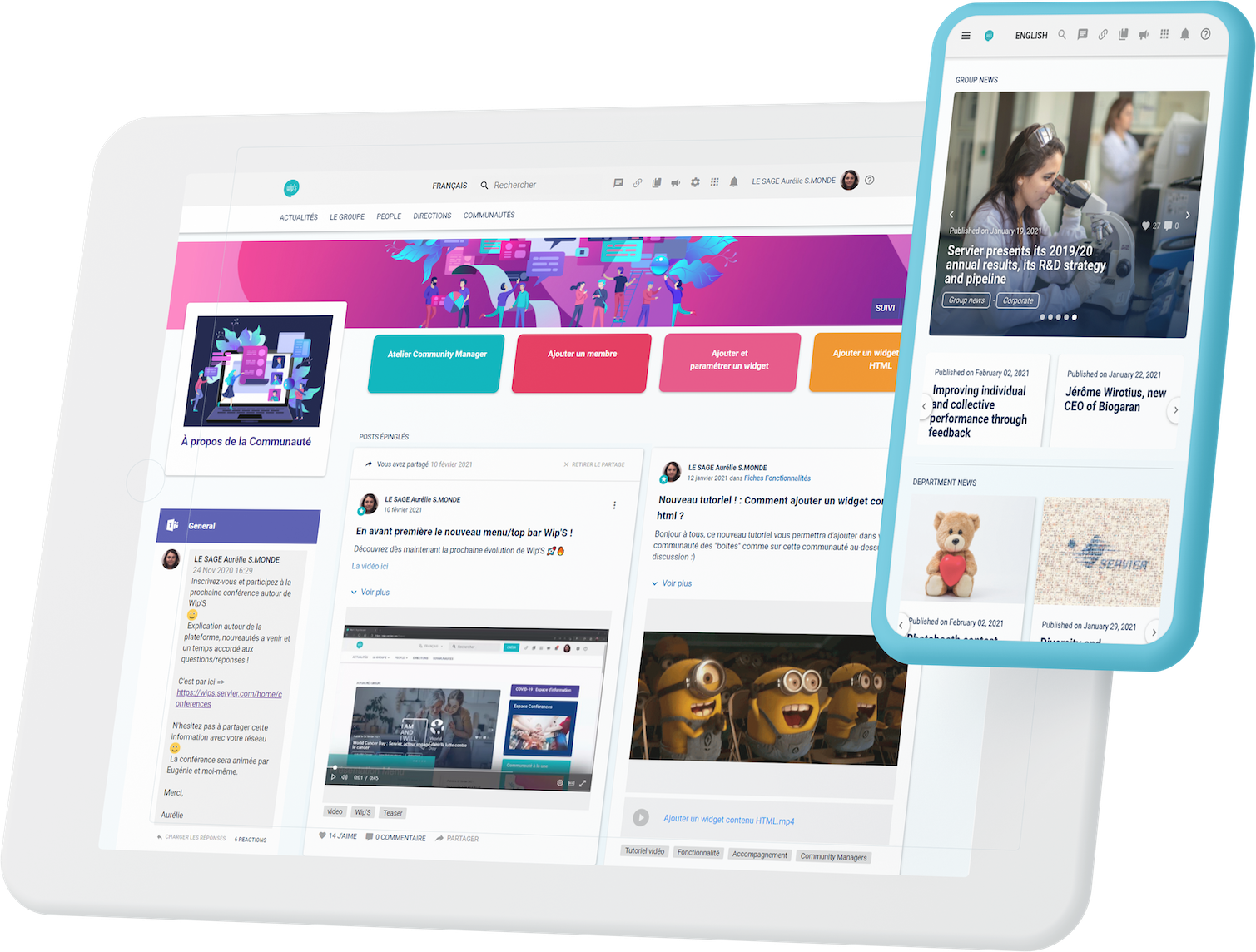 Servier's Intranet Microsoft Teams chat