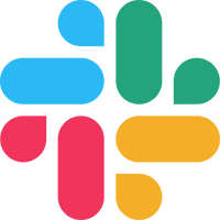 Slack logo with four colorful shapes in blue, green, red, and yellow.