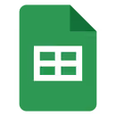 Google Sheets icon with green document and white table grid.