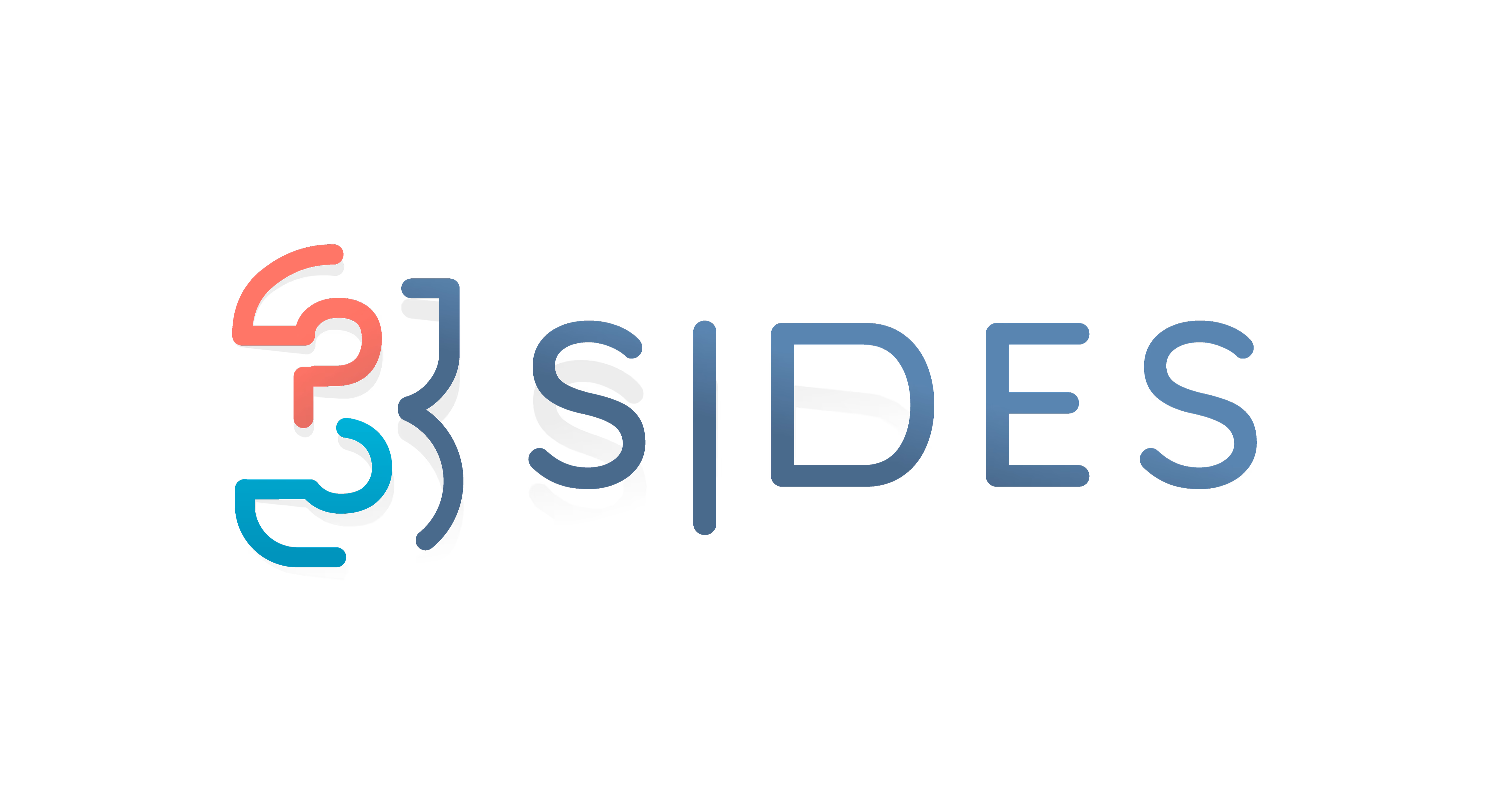 Logo with stylized number 3 and curly brace followed by text 'SIDES' in blue font on black background.