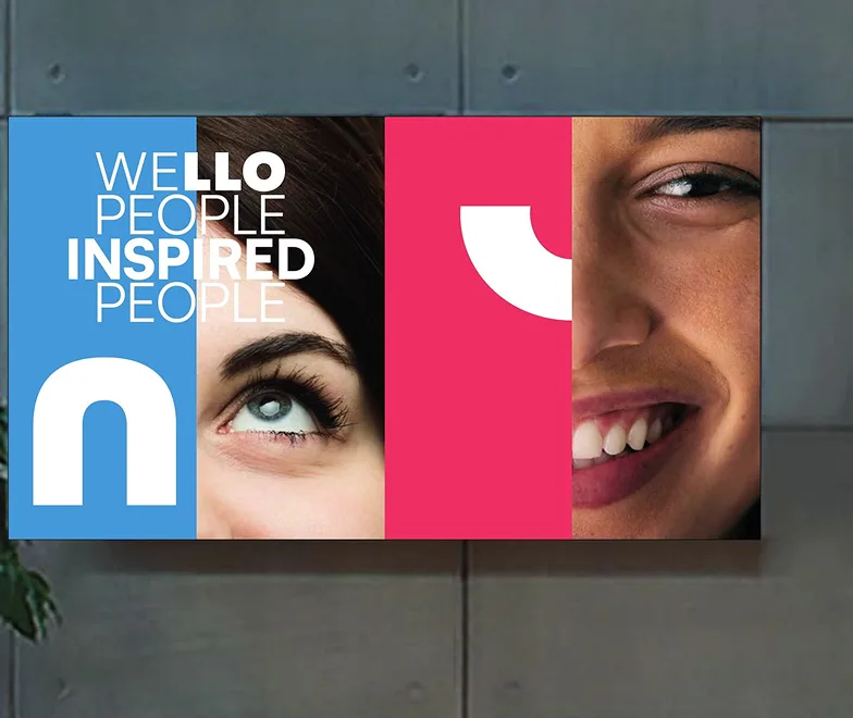 Affiche de la campagne WELLO : « WELLO people, inspired people »