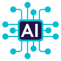 A simplified aqua and navy logo for ValueCoach AI--a value-based sales coaching and role-play tool by ValueSelling.