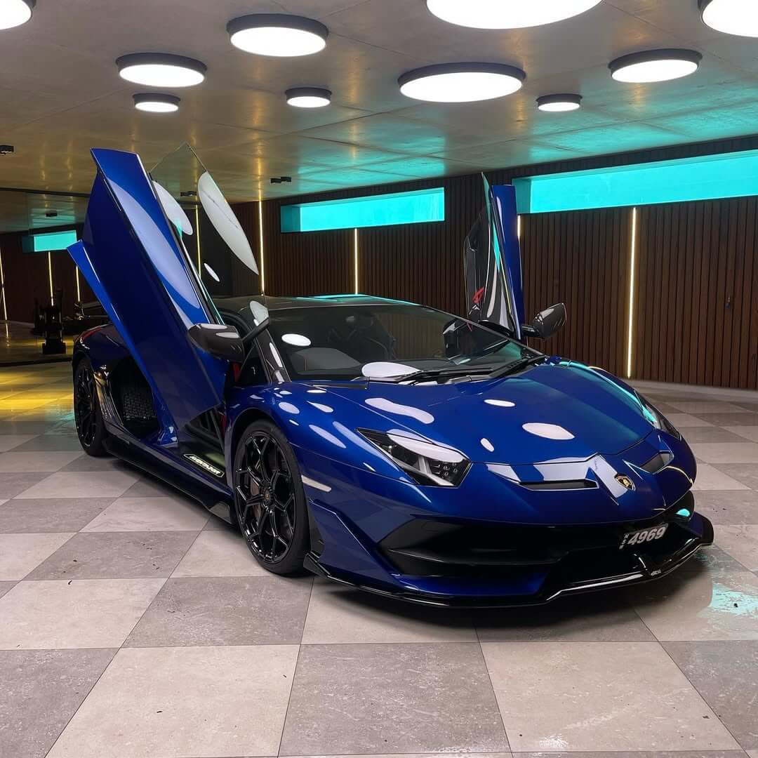 Lamborghini Aventador protected with ceramic coating in showroom
