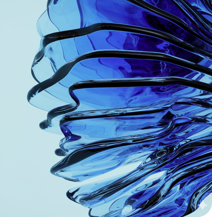 verre bleu organique