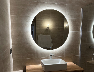 miroir rond LED pour salle de bain