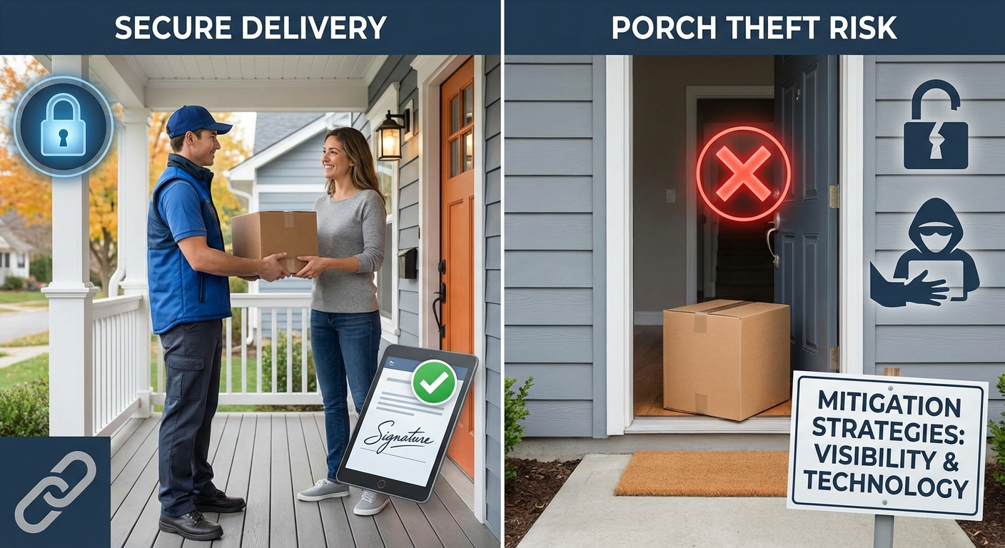 Adult signature required delivery at a commercial location