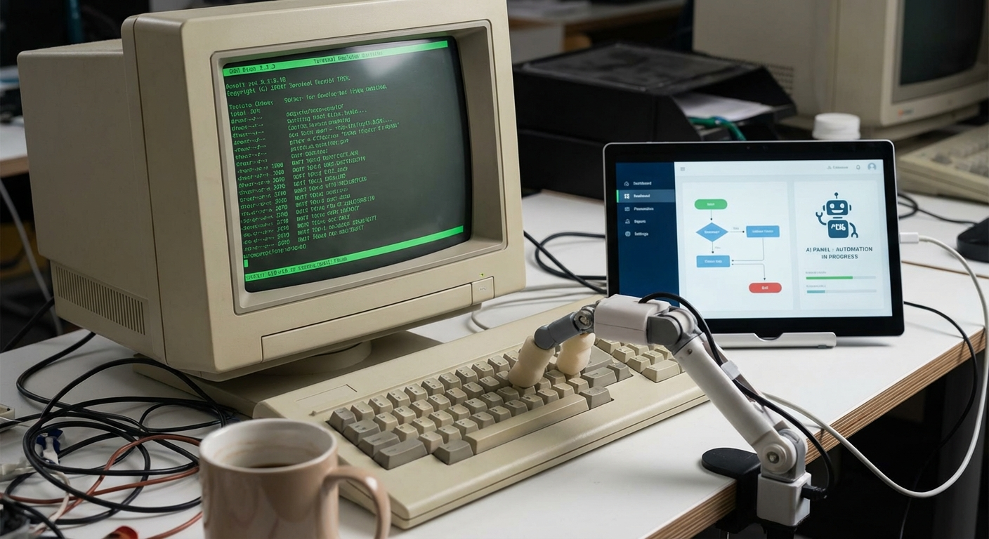 Robotic process automation overlay on legacy WMS
