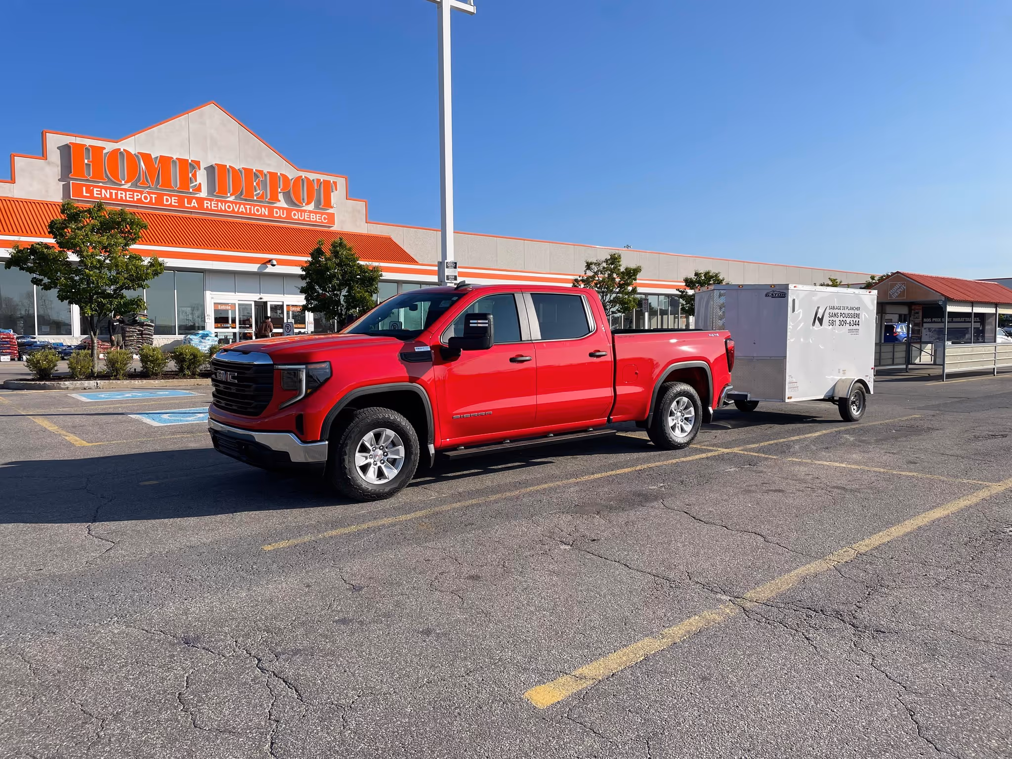 Camion et remorque Sablage Nadeau - service de sablage de plancher mobile dans la grande région de Québec