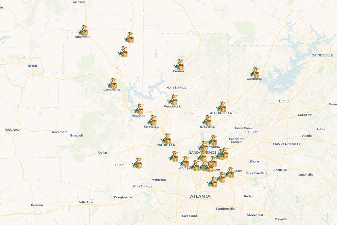 Atlanta service map