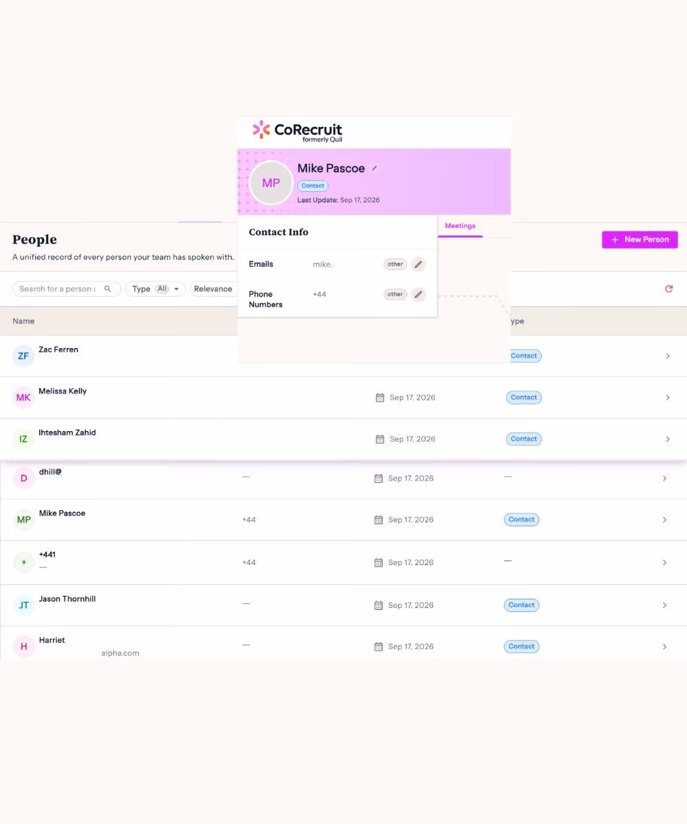 corecruit data enrichment