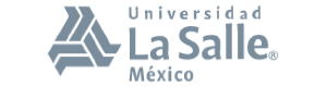 Logotipo de la Universidad La Salle México con un diseño abstracto gris.
