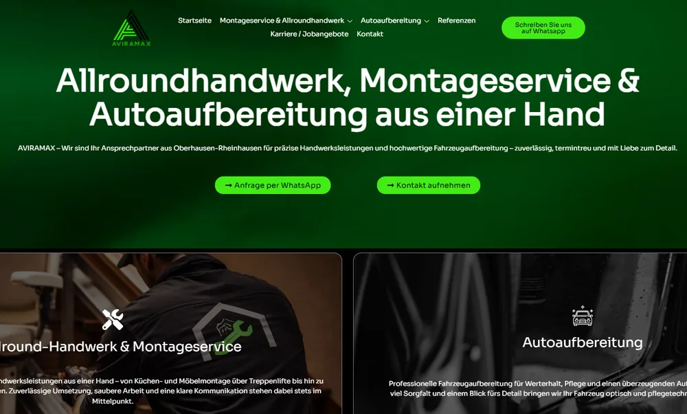 Referenzprojekt: Website für Aviramax Allroundhandwerk